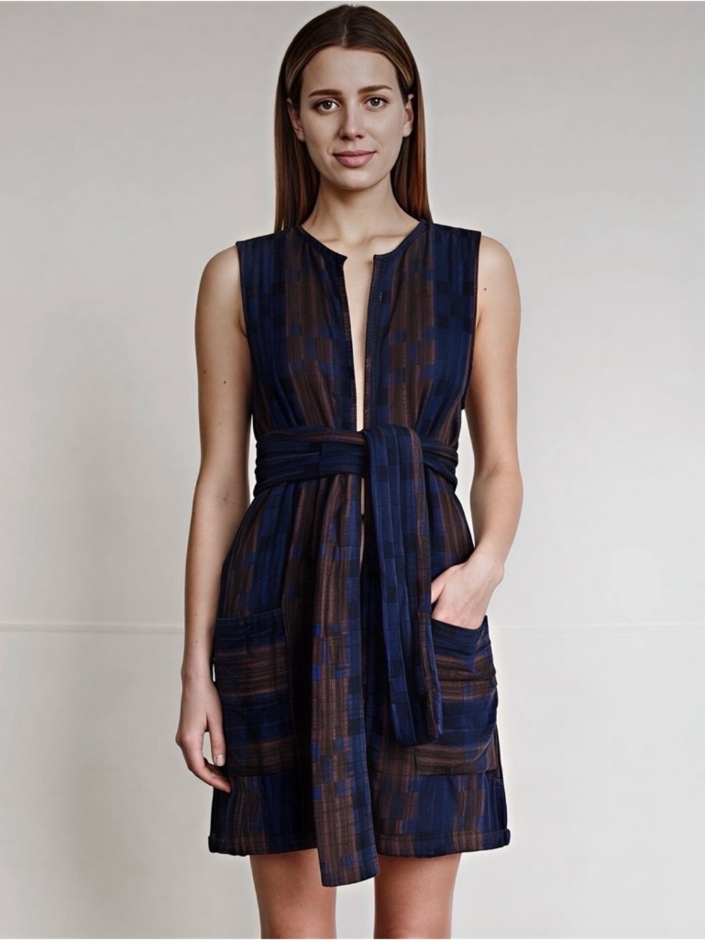 ace&jig Longline Vest in Fable (Missing Belt)